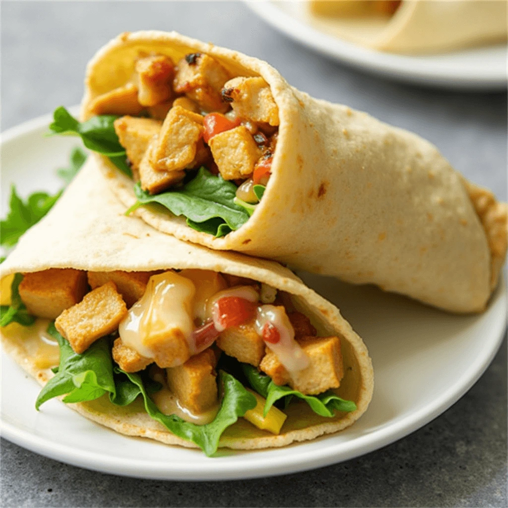 Cheesy Garlic Chicken Wraps Recipe