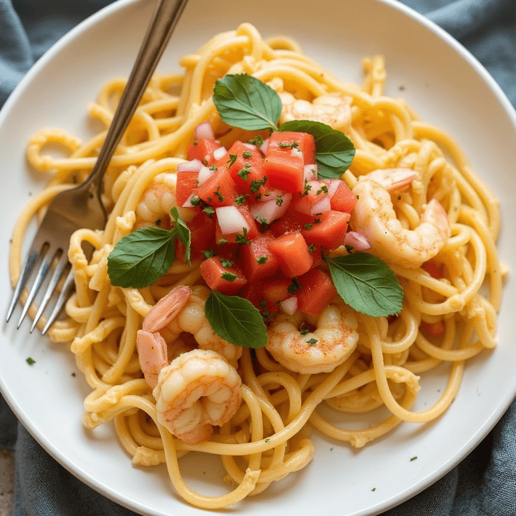 Creamy Shrimp and Pasta Recipes with Pico de Gallo
